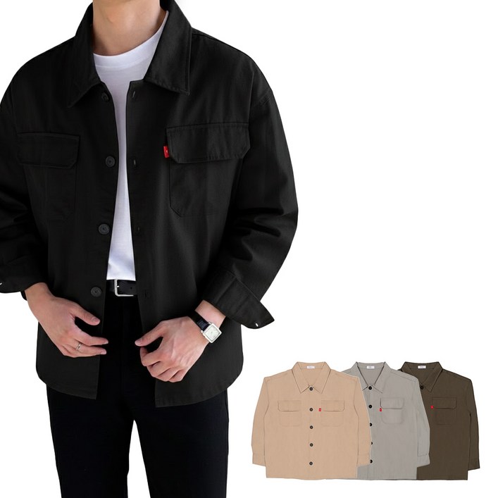 소프핸 오버핏 스냅 버튼 트러커 자켓 남녀공용