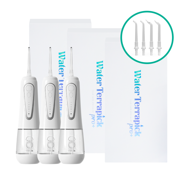[치과공식납품] 닥터대니 워터테라픽 프로 구강세정기 특허기술 무선 휴대용 가정용 치아 치간 세정 잇몸 케어 관리, 화이트, 워터테라픽 프로 3개