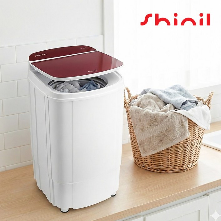 신일 스테인레스 미니 고속 탈수기 7kg 세차장 수영장 캠핑장 가정 타이머헹굼기능, SDMRD7KPDW