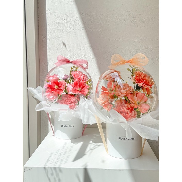 스튜디오클레어 터지지 않는 아크릴 조화 꽃풍선+쇼핑백+메세지문구카드