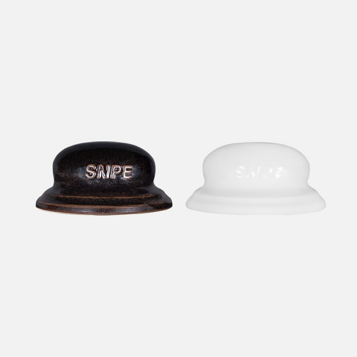 SNPE 타원 도자기, 화이트, 브라운, 1개