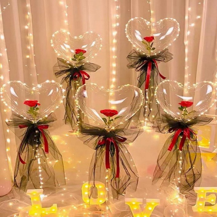 DIY 요술 풍선 꽃다발 만들기 재료 벌룬 부케 플라워 꽃풍선, 1개, 핑크