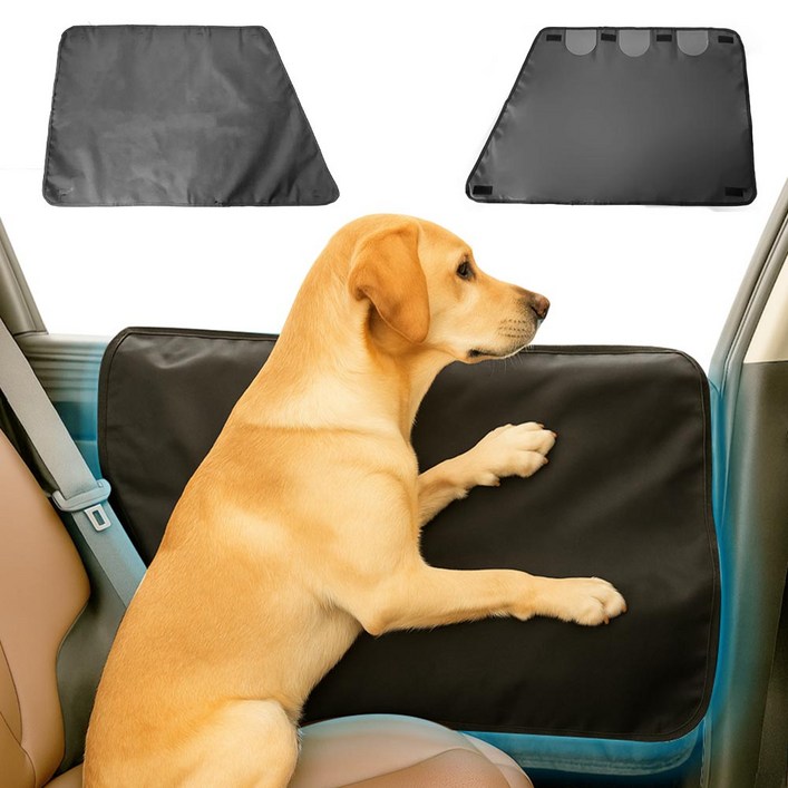 깔끔더하기 강아지 차량용 스크래치 방지 자동차 도어커버, 블랙
