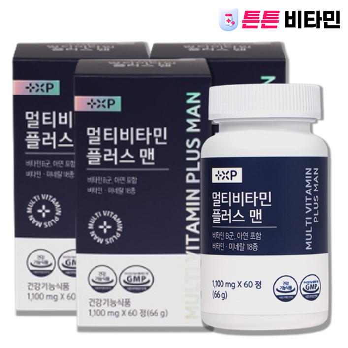 약국영양제 멀티비타민 플러스 맨 남성비타민 미네랄, 3개, 60정