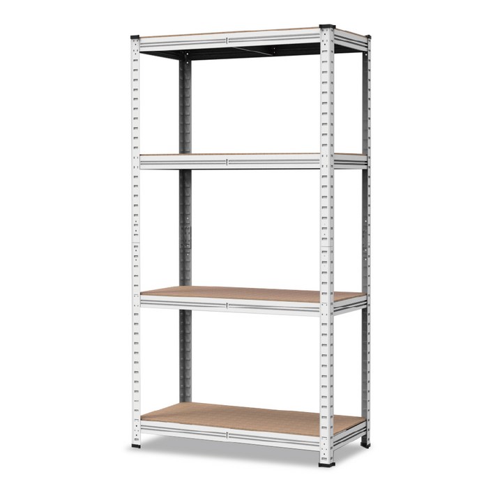 부원진열장 에코랙 3단 4단 5단 6단 무볼트 조립식 앵글선반 경량랙 철제 선반 창고 베란다 세탁기 틈새 수납장, 4단, 화이트