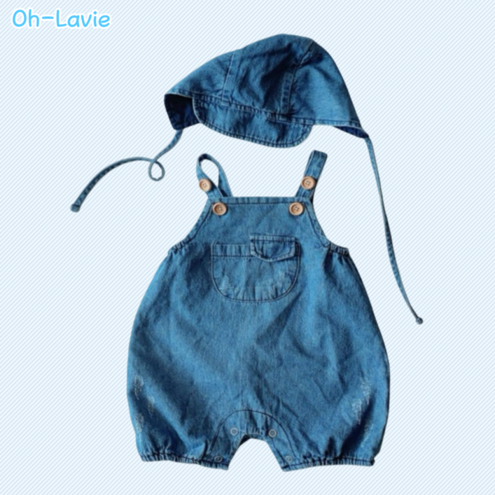 오라비 베이비 남아 데님 수트 아기 멜빵 돌촬영 백일촬영 모자세트 유아슈트