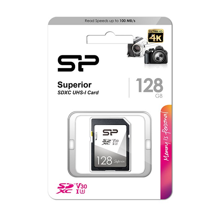 실리콘파워 SP SDXC UHSI U3 V30 128GB, 1개