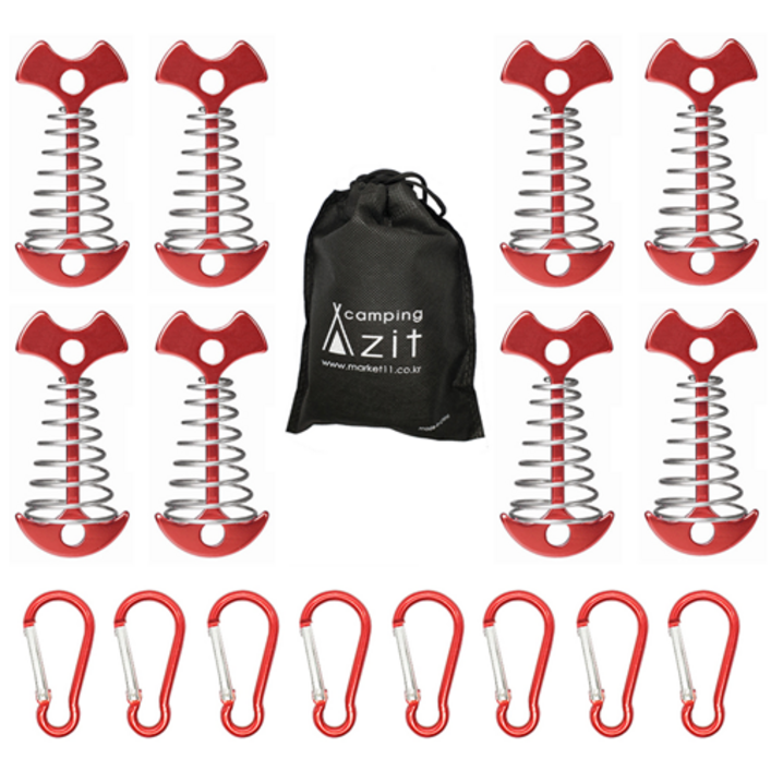 감성 캠핑 롱타입 스프링 오징어 데크팩 8P 세트, 1개