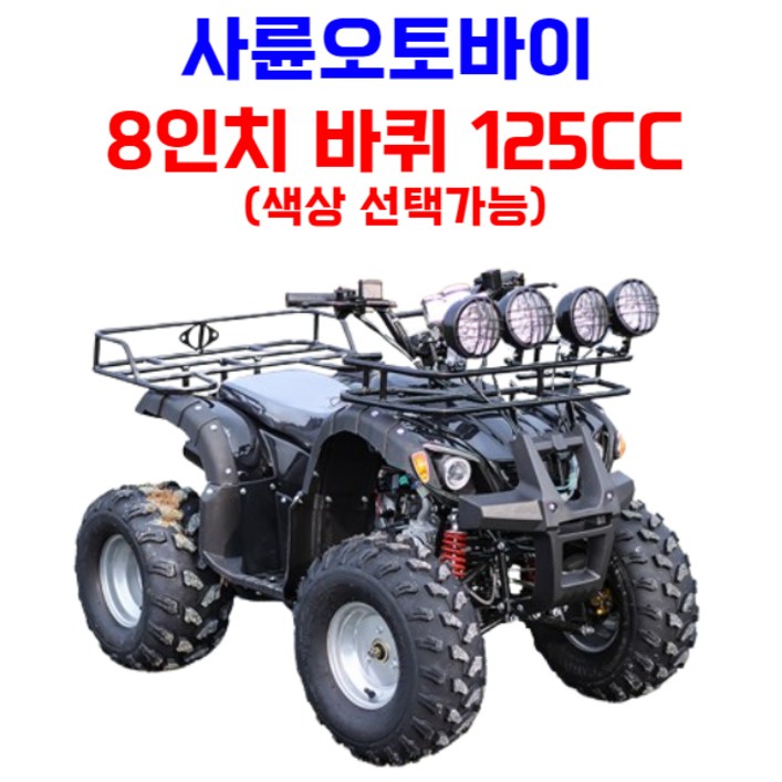 [엑티쿼] 사륜 오토바이 사발이 4륜 바이크 네발 산악 ATV 운반차 오프로드, 그린, 03 [8인치 125CC]