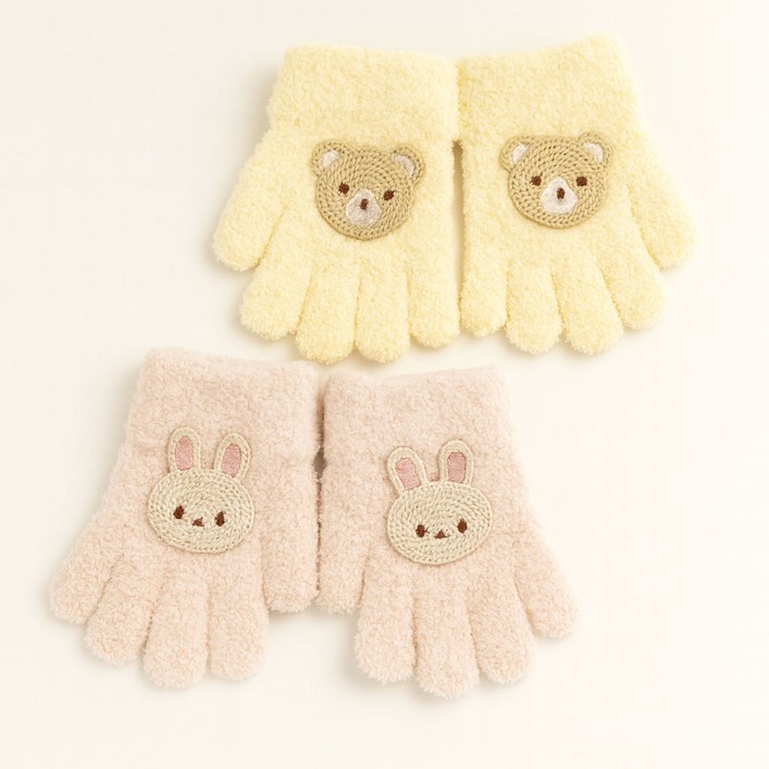 아기자수장갑 니트 신생아 유아 손가락장갑 방한 겨울 2개세트