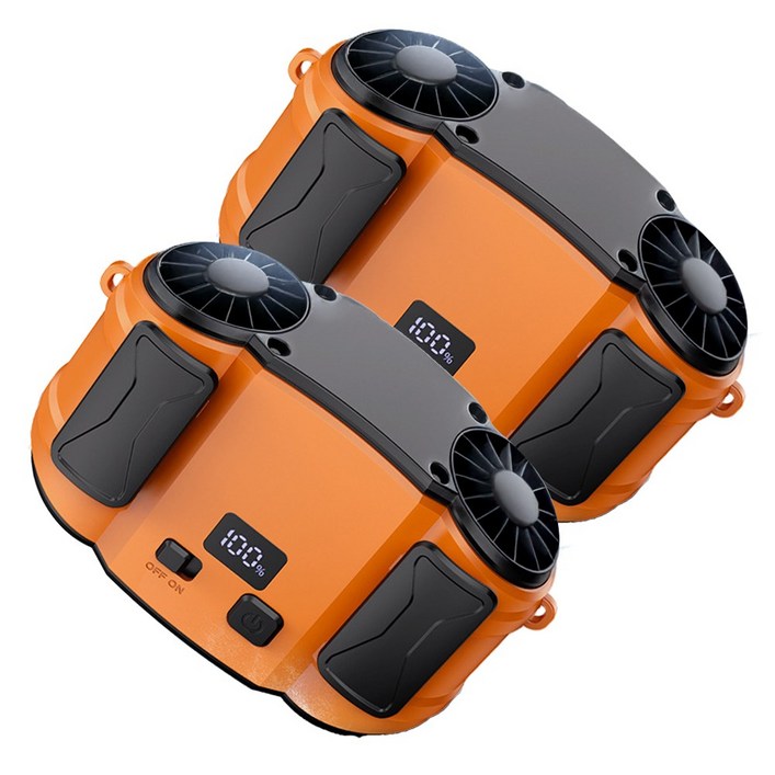 당근토네이도 5단 등 허리 선풍기 휴대용 무선 배터리 겸용 8000mAh, 2개
