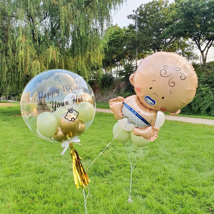 [헬륨완제품] 숫자 공룡 캐릭터 풍선 생일 결혼, 디자인풍선-17.무지개구름