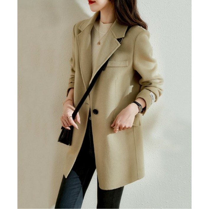 [ F/W 하이앤드 베스트 코트 ] 깔끔하고 클래식한 무드의 원버튼 테일러드 카라 모직 코트 / 데이트 오피스 출퇴근 등원룩 ( 3color )