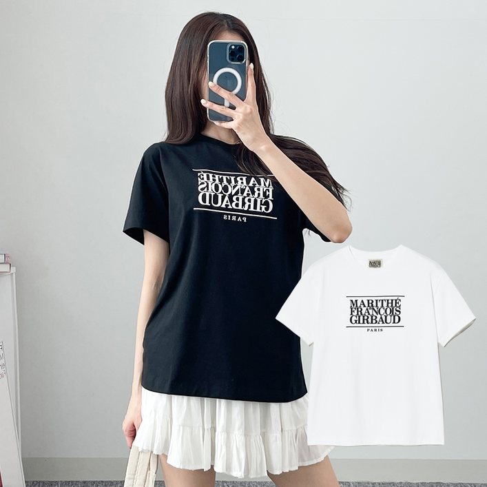 마리떼 프랑소와 저버 남여공용 클래식 로고 데일리 반팔 티셔츠