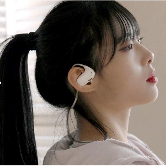 무브웨이브 오픈형 블루투스 무선이어폰 넥밴드 운동용, 블랙