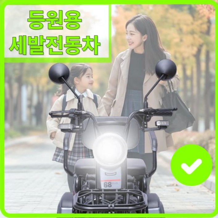 unifronts 안전한 세발전기자전거 여성 전동 자토바이 출퇴근 성인 로드 스쿠터 부릉이