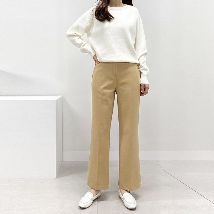 따뜻 헤이븐 기모 슬랙스 부츠컷/일자 2가지 빅사이즈여성의류 스판 밴딩팬츠 키작녀 오피스룩 데일리룩 하객룩 유니폼 모직 여성 겨울바지