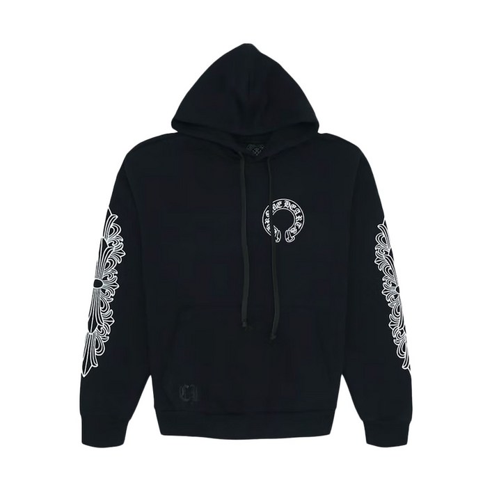 크롬하츠 하트 홀스 슈 플로럴 긴소매 후디