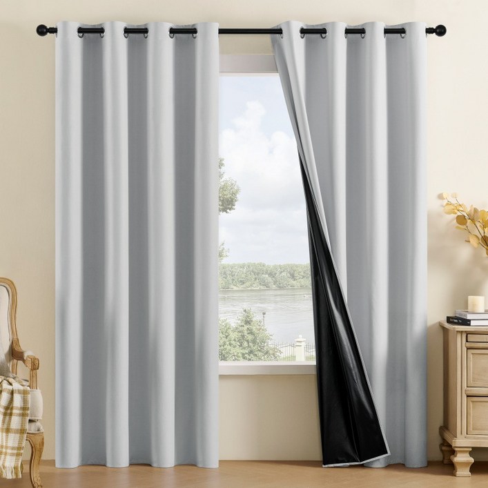 사계절 방풍 단열100암막 아일렛커튼