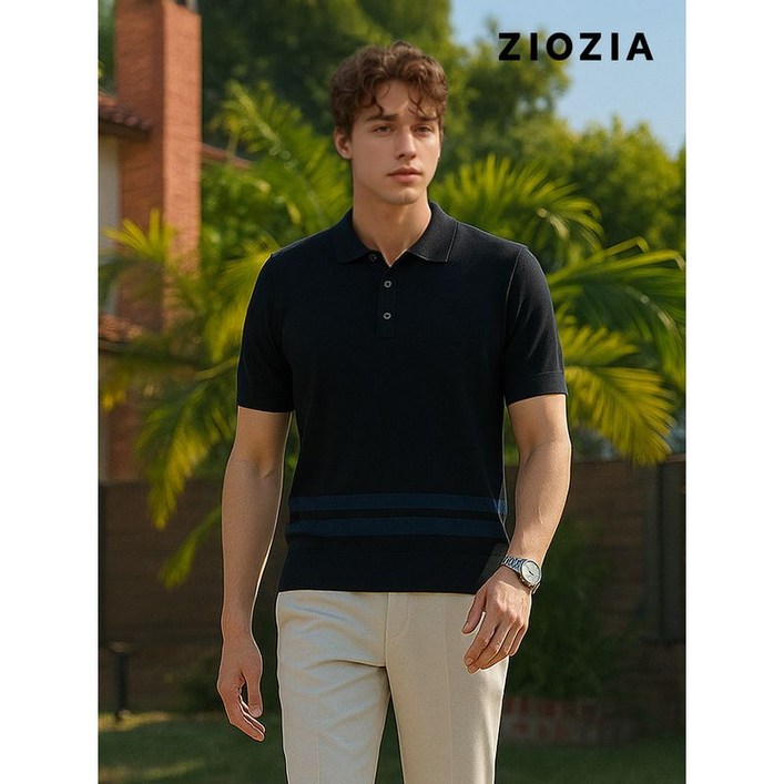 지오지아 여름 비즈니스룩 완성 반팔 셔츠 카라 니트 티셔츠 8종 균일가