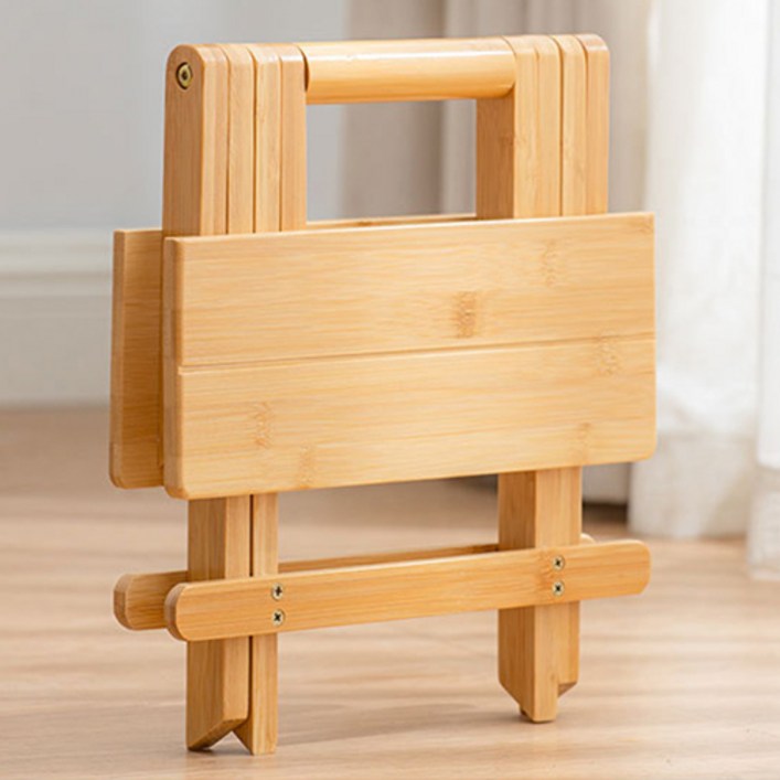 뱀부 우드 원목 접이식 의자 휴대용 미니 간이 경량 캠핑 보조