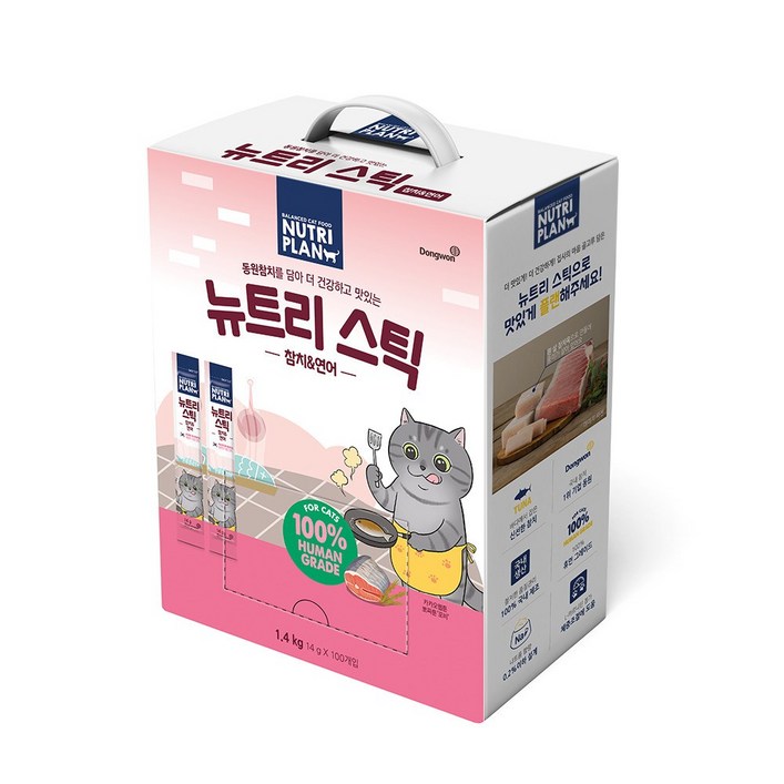 동원 뉴트리플랜 뉴트리스틱 고양이 간식 츄르 대용량