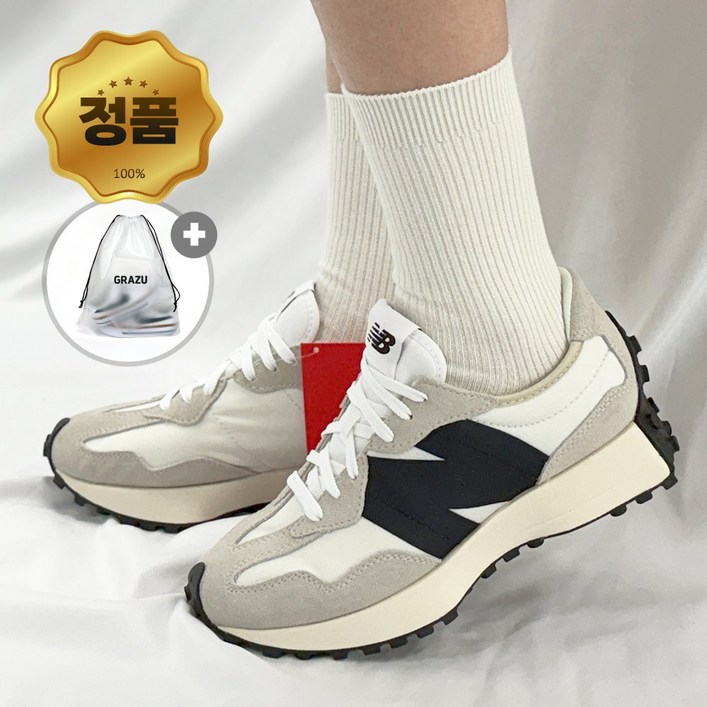 [국내정품 오늘출발] 뉴발란스 327 남여공용 발편한 키높이 쿠션 운동화 워킹화 GRAZU 파우치