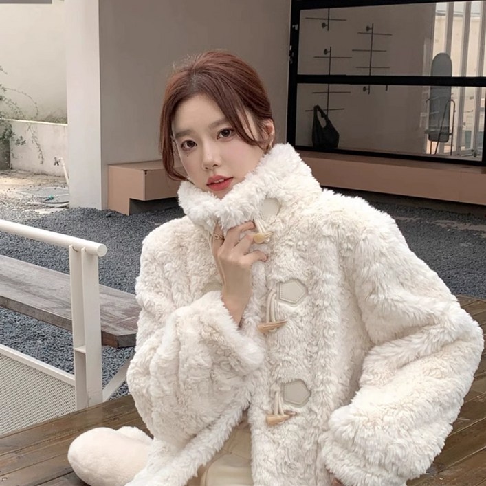 치유쿠 크루아상 스웨이드 점퍼 여성 가을 겨울 두꺼운 스웨이드 자켓 치유쿠 크루아상 스웨이드 점퍼 여성 가을 겨울 두꺼운 스웨이드 자켓