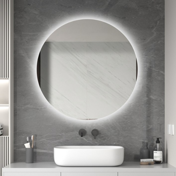 사는잼 LED 원형 거울 간접 조명거울 인테리어 욕실 화장대거울 색변환 방습기능 KS인증 500x500 콘센트형
