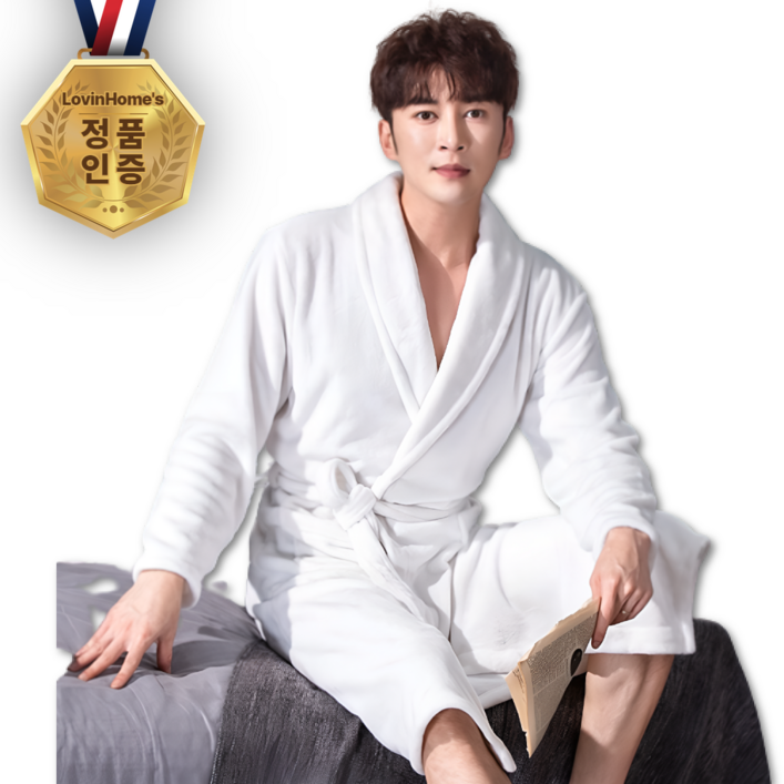 BEST 로빈홈즈 샤워가운 목욕가운 호텔, 1개, 클리어 아이보리