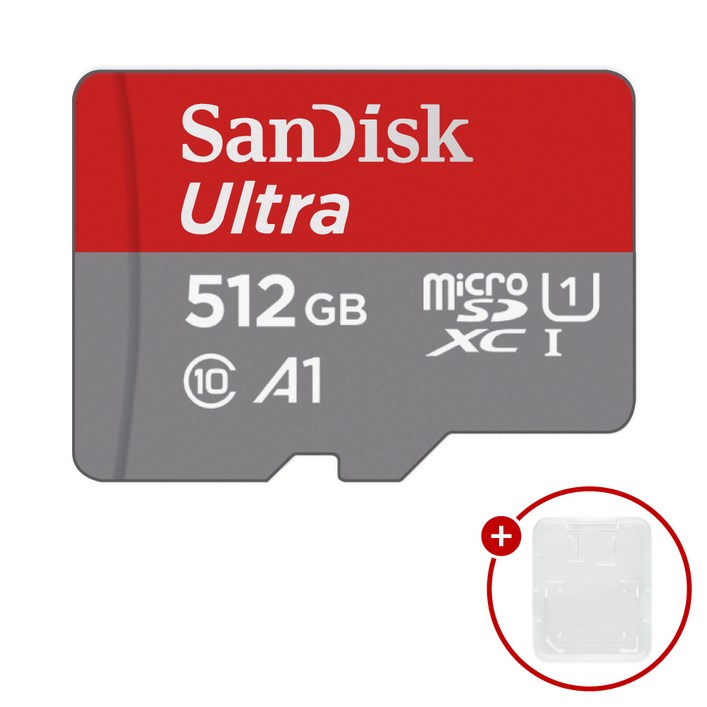 샌디스크 마이크로SD카드 Ultra A1 울트라 SDSQUAC-512GB + SD카드 케이스