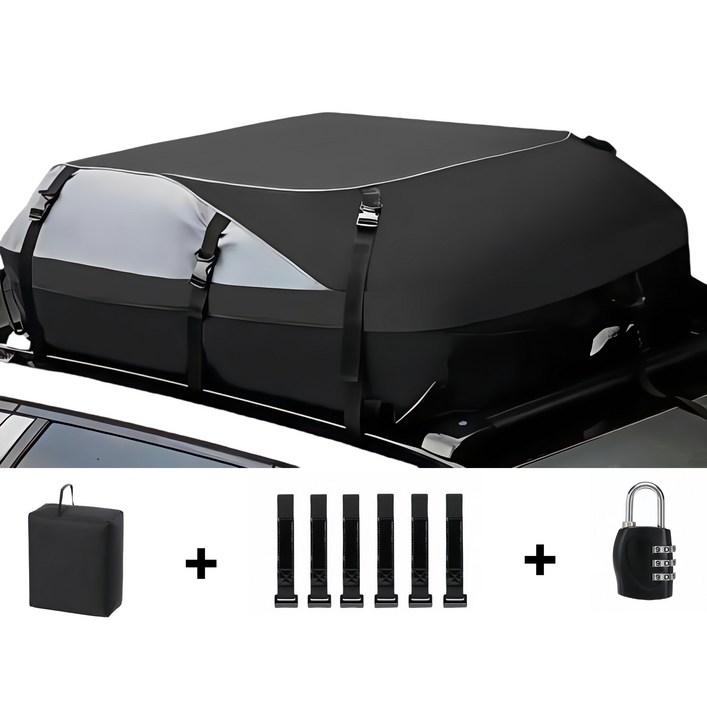 서치잇 자동차 루프백 아웃도어 방수 캐리어 루프박스 캠핑 이사 루프가방, 1개, 블랙