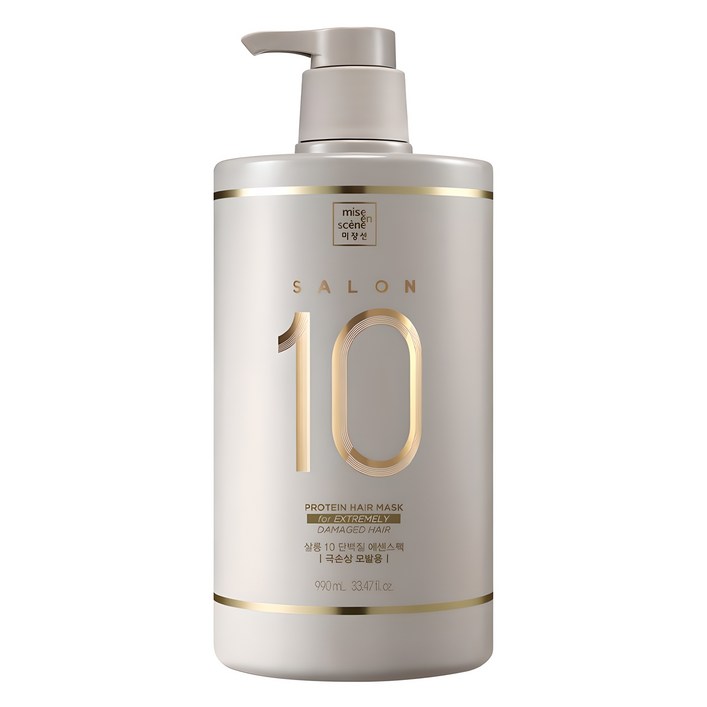 미쟝센 살롱10 단백질 대용량 에센스 헤어팩 극손상 모발용, 990ml, 1개