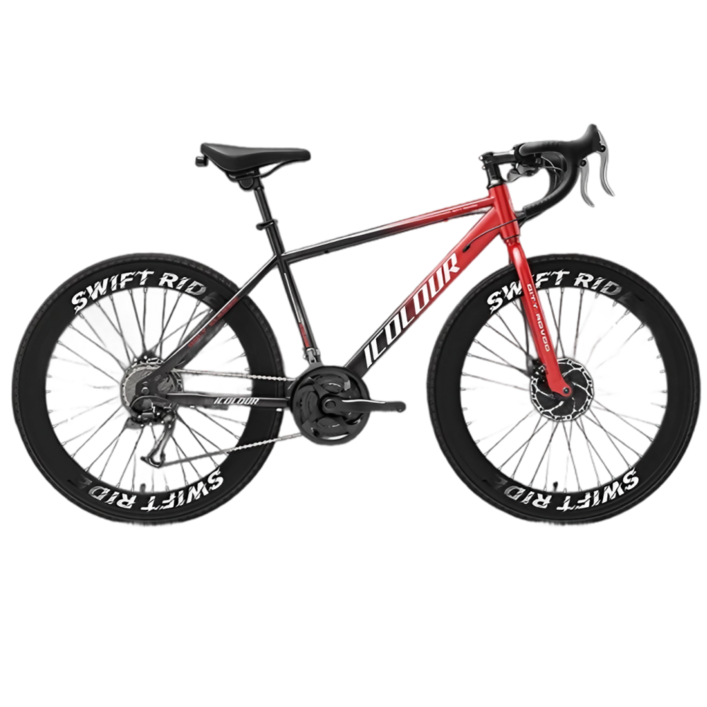 ICOLOUR 초경량 로드자전거 트랙 사이클 입문용 60mm 휠셋, 24세트, 175cm, 레드