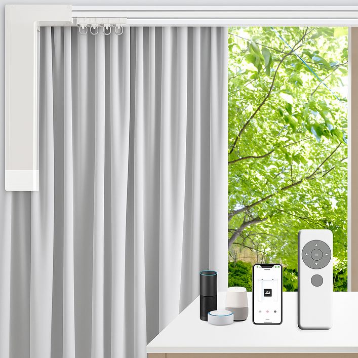 스마트 전동 커튼레일 길이조절