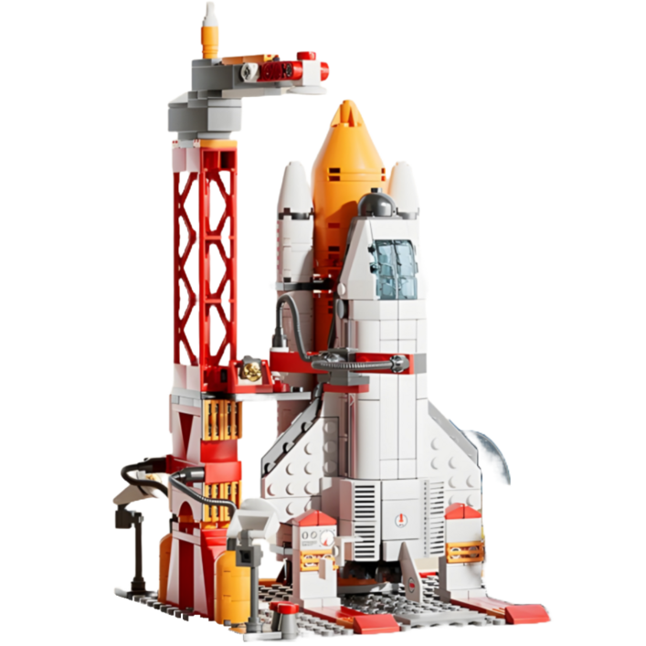 우주선 조립 호환 블럭, 1개, 혼합색상