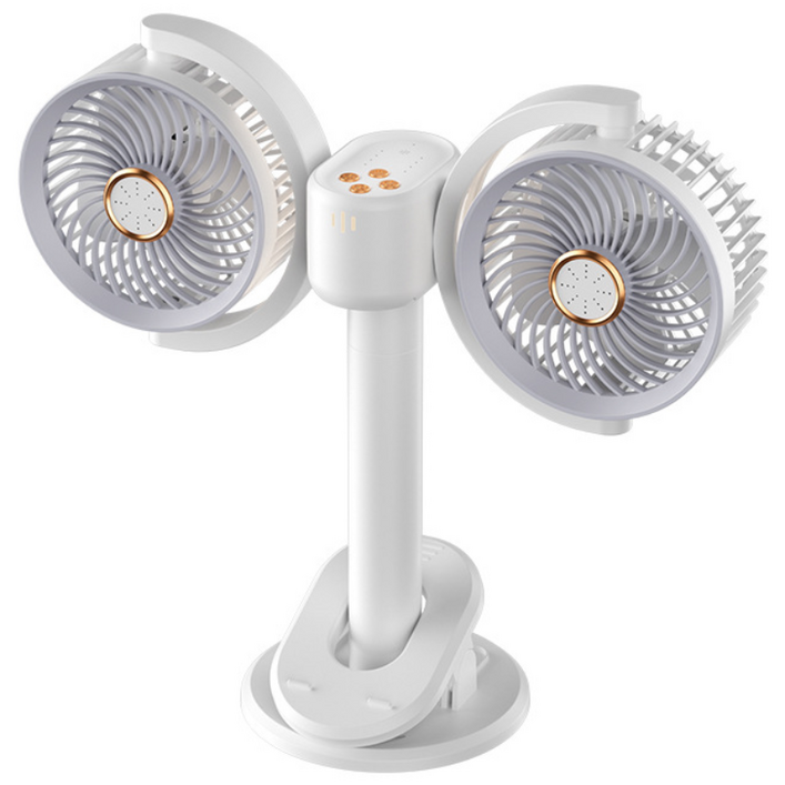 큐오닉스 클립형 듀얼팬 무선 써큘레이터 선풍기, 화이트