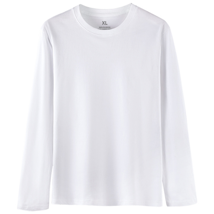 111 에이커즈 30수 무지 긴팔 티셔츠 기본 라운드 면티 흰티