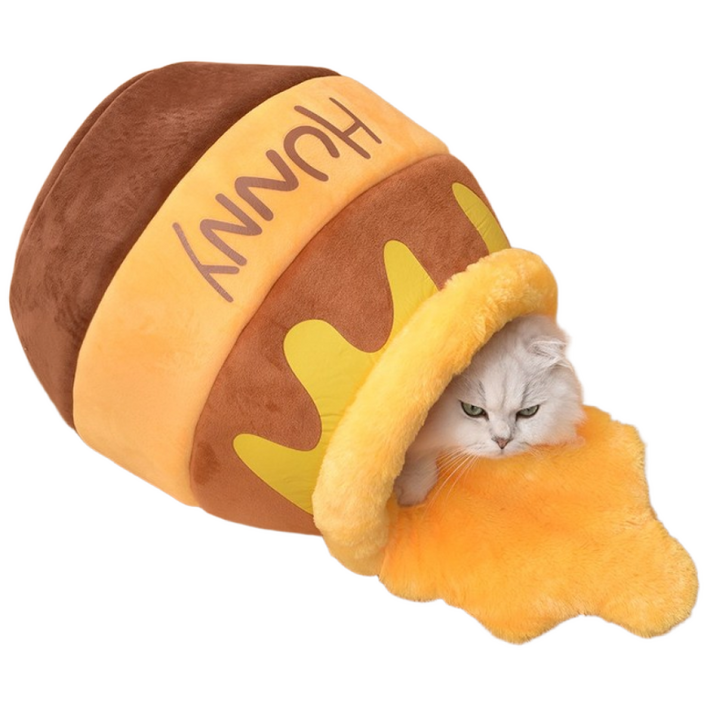 더이버 꿀단지 대형 32×60 벌꿀 고양이 숨숨집, 1개, 옐로우브라운