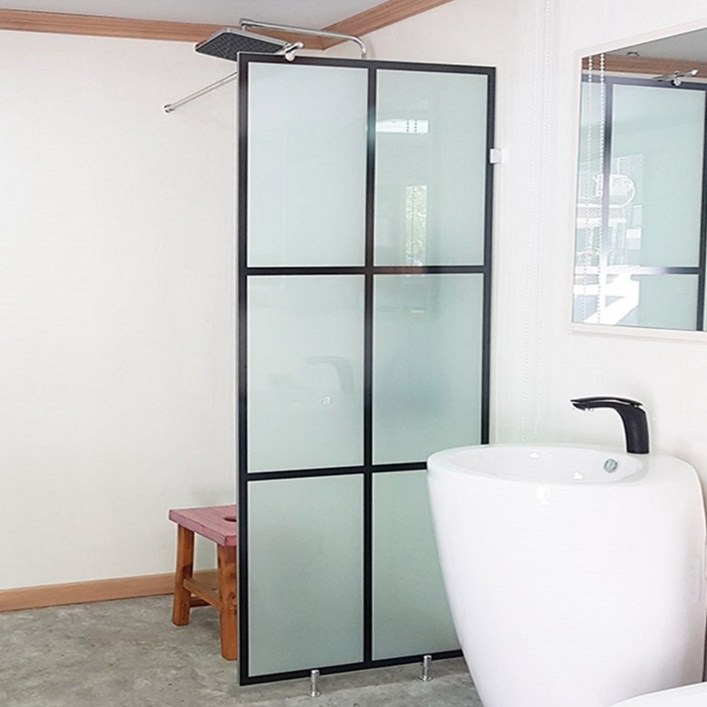 [안전강화유리/당일발송] A6마트 욕실파티션 55종 모음 DIY 쉬운설치 샤워부스, 불투명격자파티션750