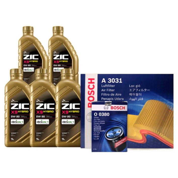 더 뉴 싼타페 하이브리드 TM 1.6 가솔린 엔진오일세트 ZIC X9 HYBRID 0W20