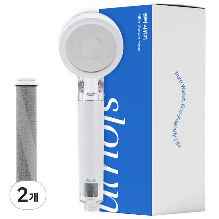 슬로운 Slown 에코젠 4중 필터 샤워기 헤드, 2개