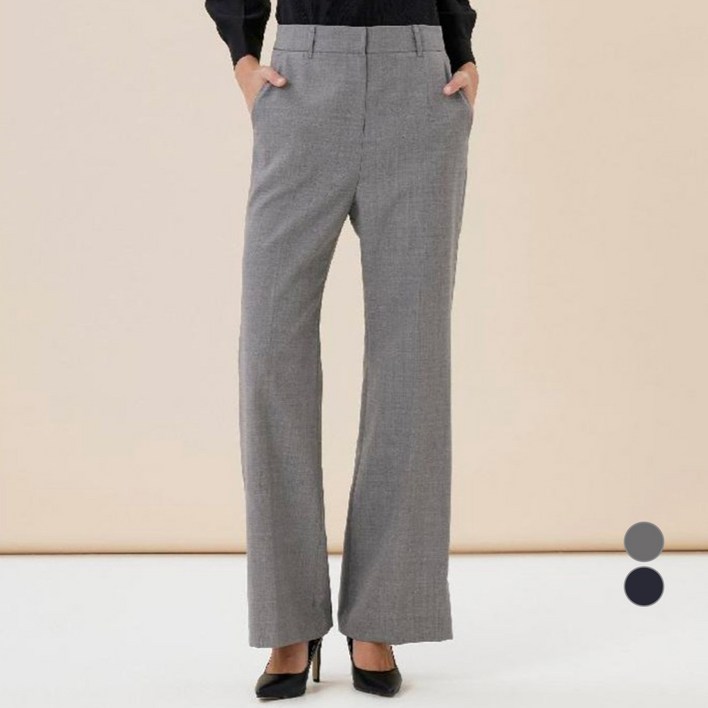 케네스레이디 여성용 버니스 히든버튼 부츠컷 롱 슬랙스