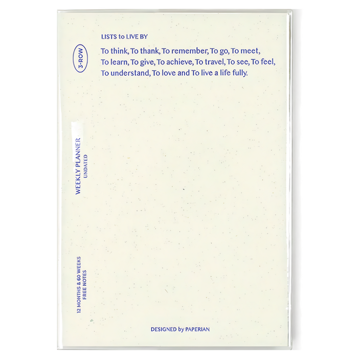 페이퍼리안 리스트 투 리브바이 위클리 플래너 만년다이어리