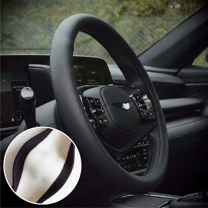 카사장 에어핏 자국 안남는 타공 핸들 커버, 솔리드 블랙