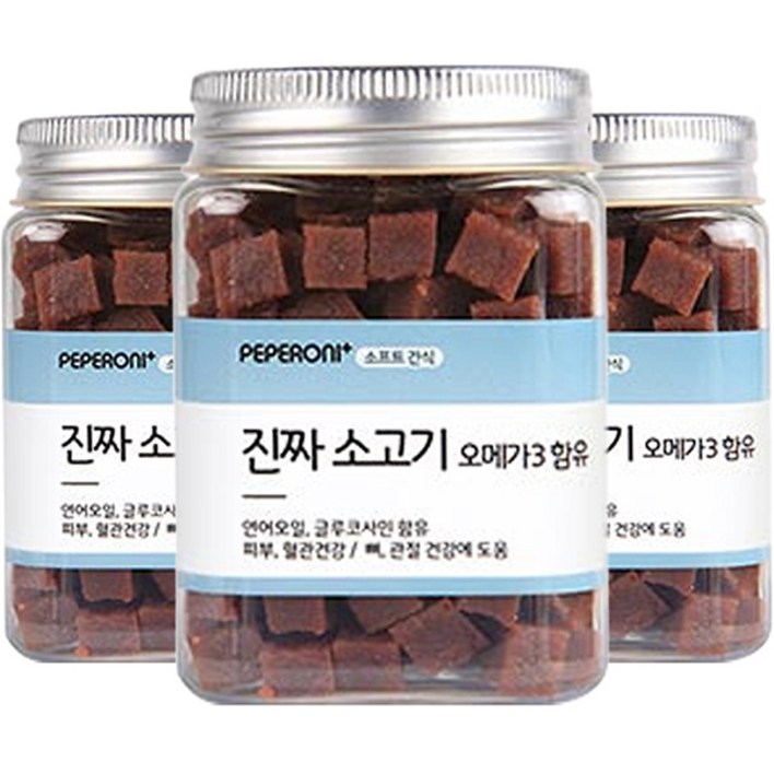 페페로니 진짜 오메가3 져키, 소고기, 180g, 3개