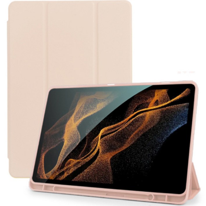 로랜텍 펜슬 수납 태블릿 케이스, 갤럭시 탭 S8 플러스  S7 플러스  S7 FE, 핑크