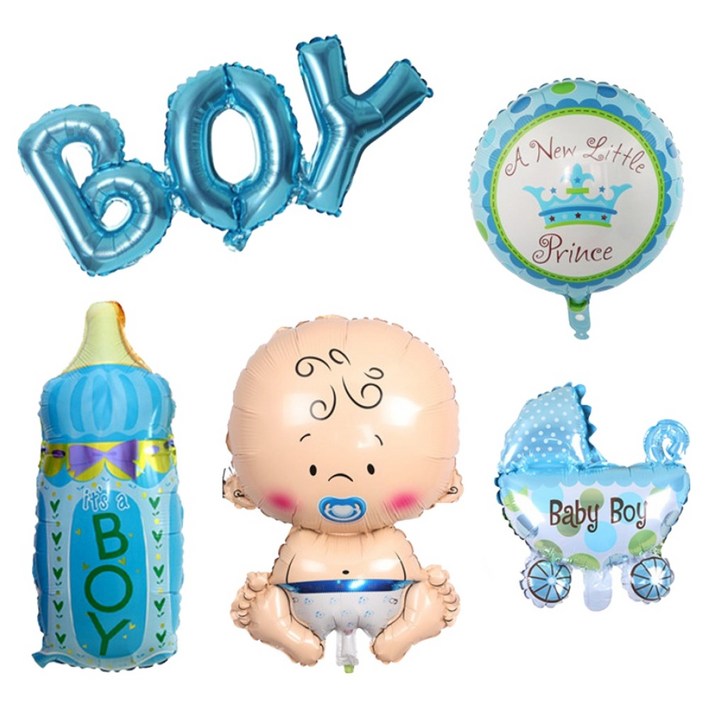 코히모 베이비샤워 젠더리빌 파티 풍선 세트 5W0347, 남자아이, 1세트
