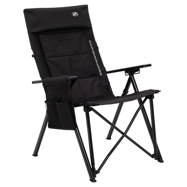 Libero 다우닝 리클라이닝 체어 각도조절 캠핑의자, 블랙, 1개