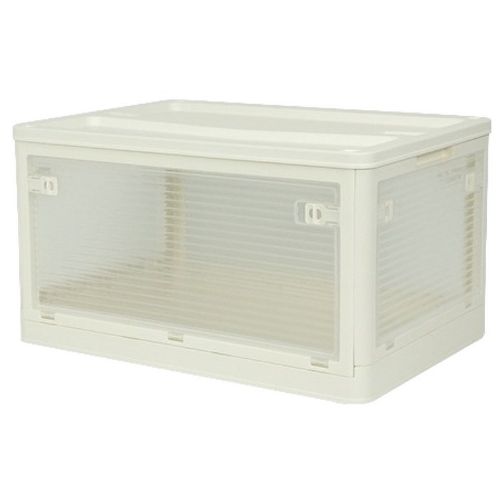 스페이스에디터 5면 개방도어 폴딩 리빙박스, 아이보리플라스틱 상판, 1개